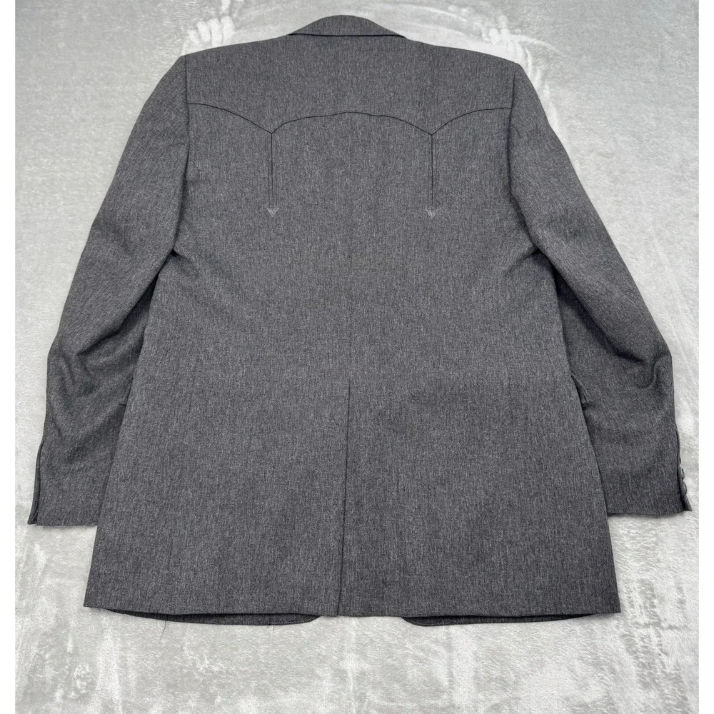 Vintage Circle S Sport Coat Mens 46L Gray Blazer‎ Jacket Yoke Dallas Cowboy USA